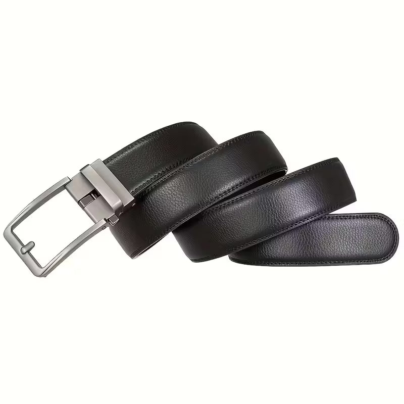 Cinturón Automático para Hombre Negro con Hebilla Metálica – Elegante, Ajustable y Sin Agujeros